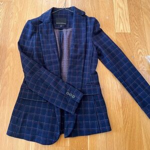 Banana Republic Dark Blue Checkered Blazer